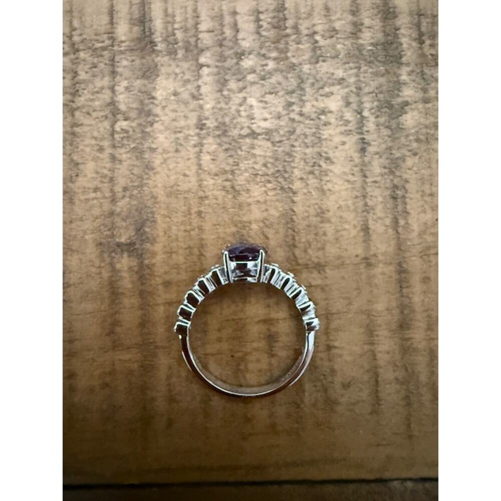 Color Changing Lab Alexandrite & Lab Diamond Sterling Silver 925 Ring Sz 7 - Picture 6 of 12